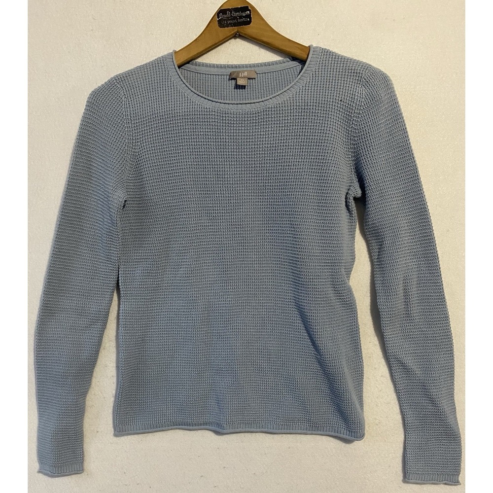 J. Jill Cable Knit Pastel Blue Pull-Over Sweater Long Sleeve‎ Size XS